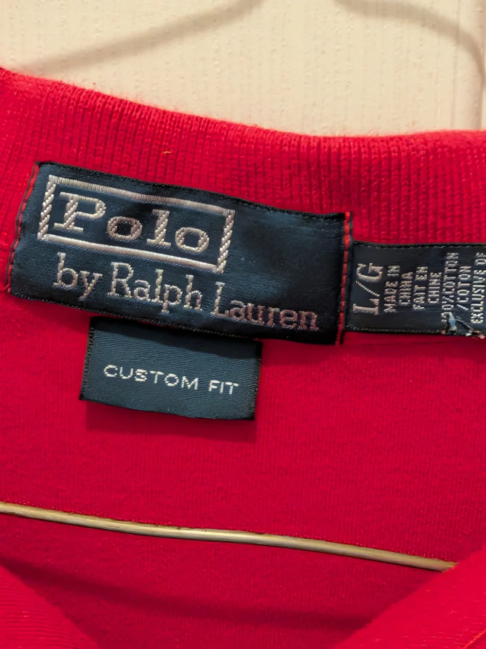 Ralph Lauren Men’s Red Polo with Navy Pony Size Lg